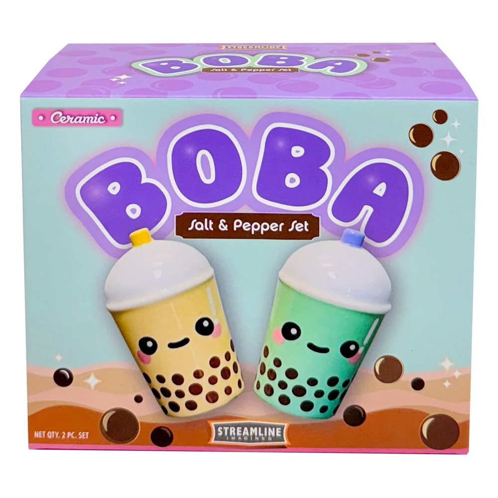 Boba Ceramic Salt & Pepper Set - Yellow & Green